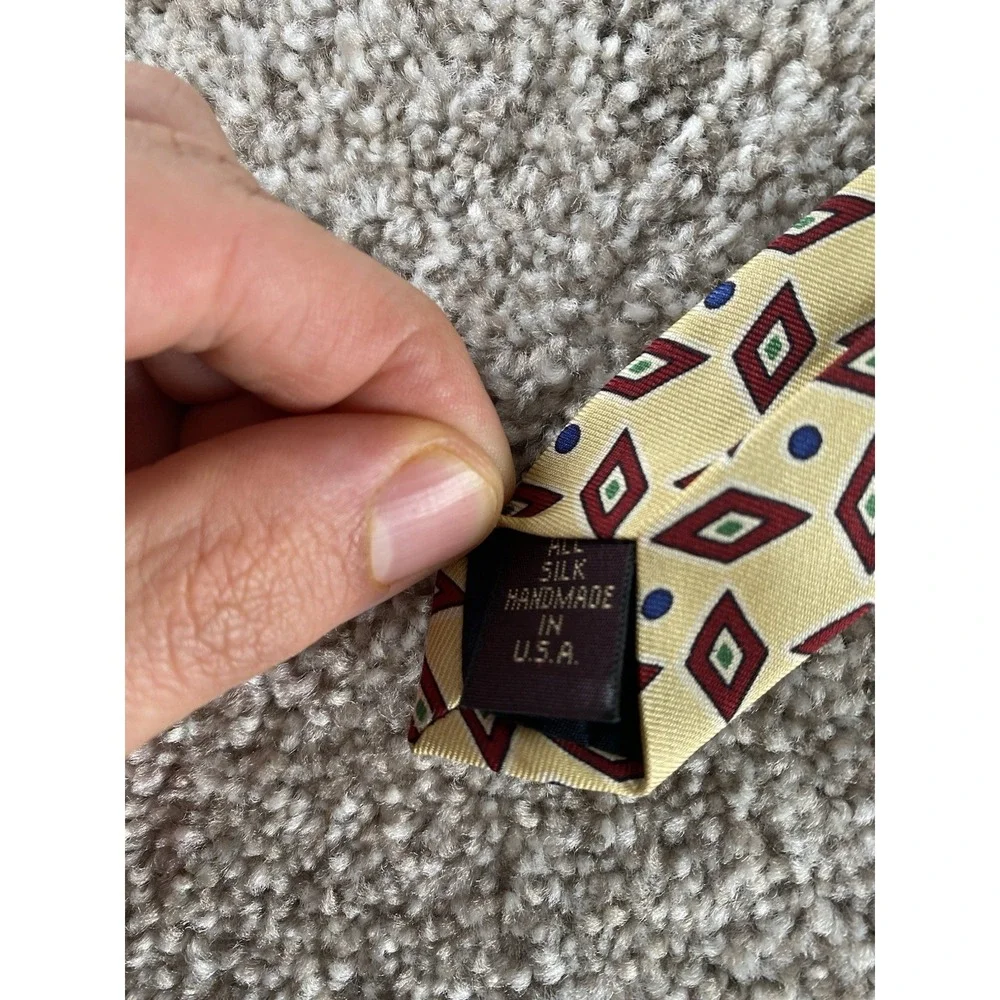 Lot Of 3 Jos A Bank 100% Silk Mens Ties Preppy Business Striped/Geometric/Aztec